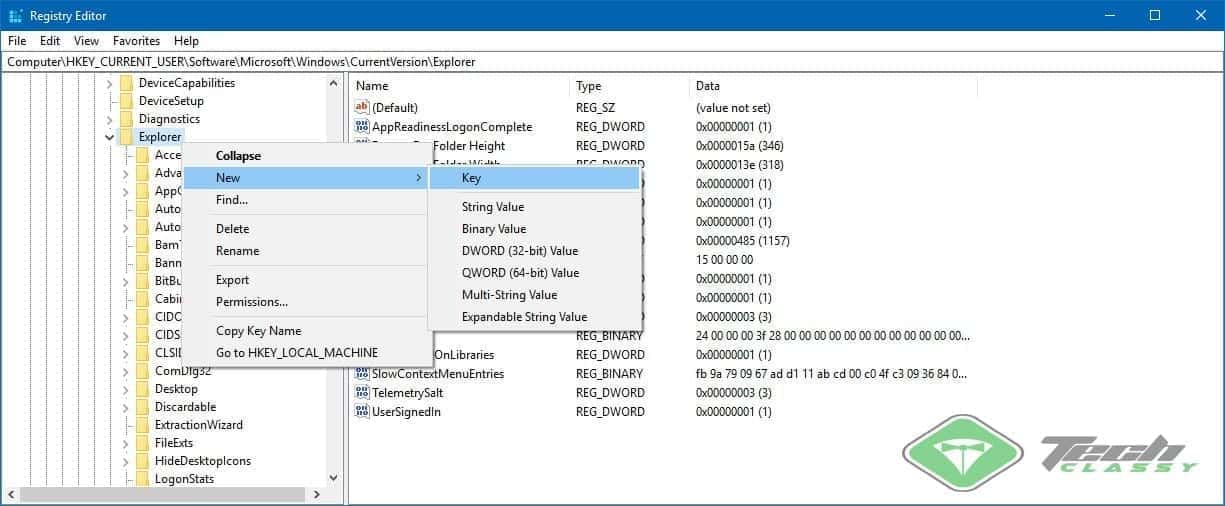 Adding New Entries in Windows Registry