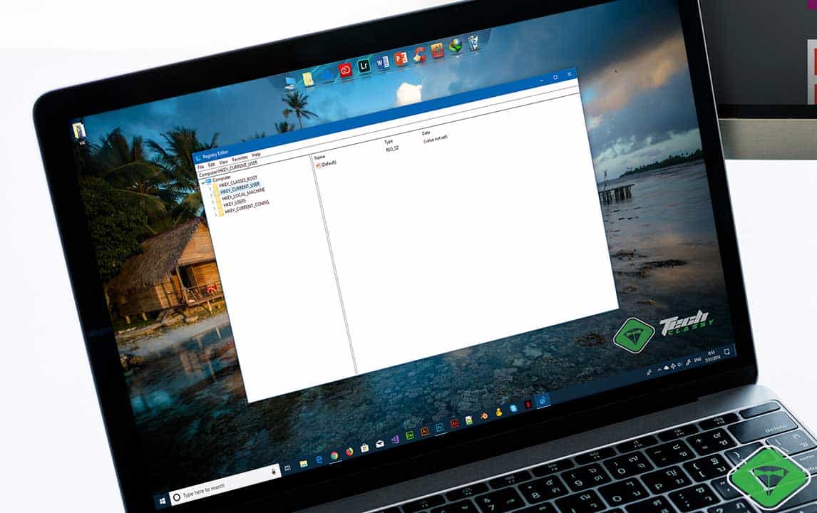 Windows Registry Opened on Laptop How to Create, Modify, Backup and Restore Windows Registry Entries