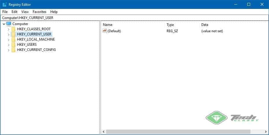 Windows Registry Screenshot