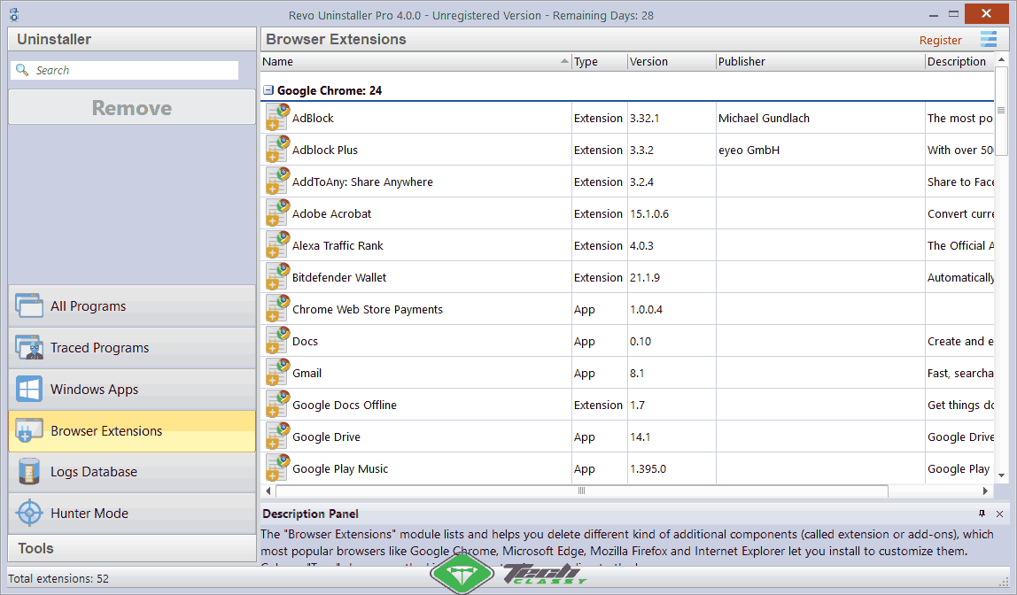 Browser-Extentions-remover revo uninstaller