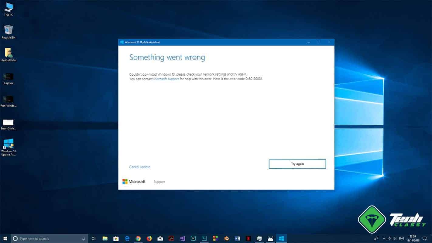 Windows 10 update error 0x80190001 Fix Update Error 0x80190001 in Windows 10