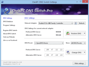 chris PC DNS Switcher