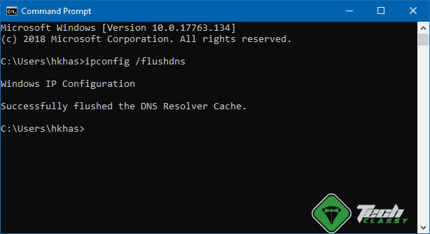 Flush DNS Command Prompt Windows 10
