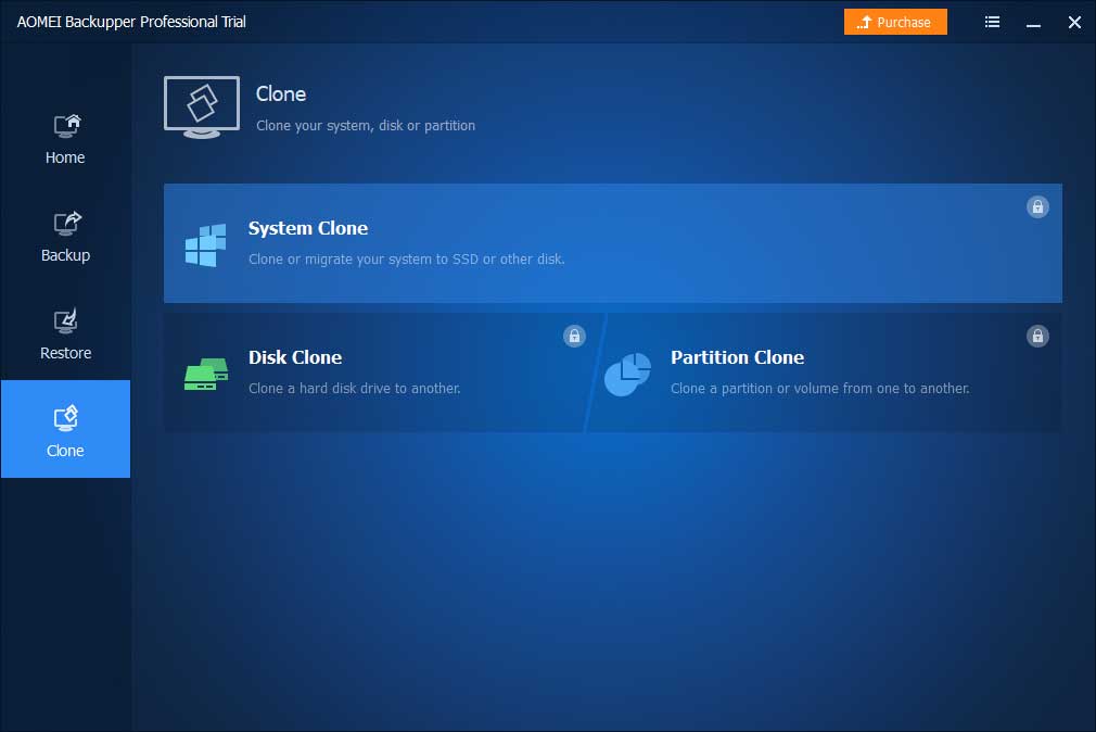 AOMEI Backupper Interface