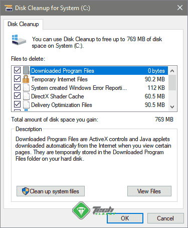 Disk Cleanup on Windows 10
