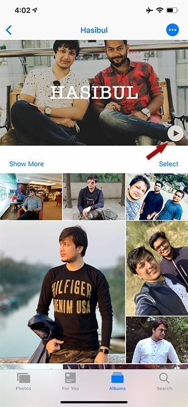 Play Slide Show on iOS Photo Album