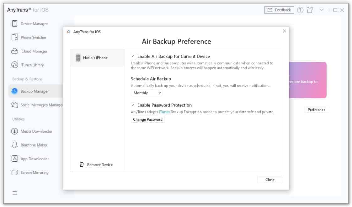 Air backup of AnyTrans