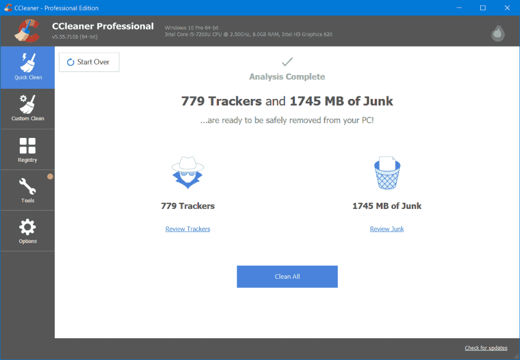 CCleaner Screenshot 1
