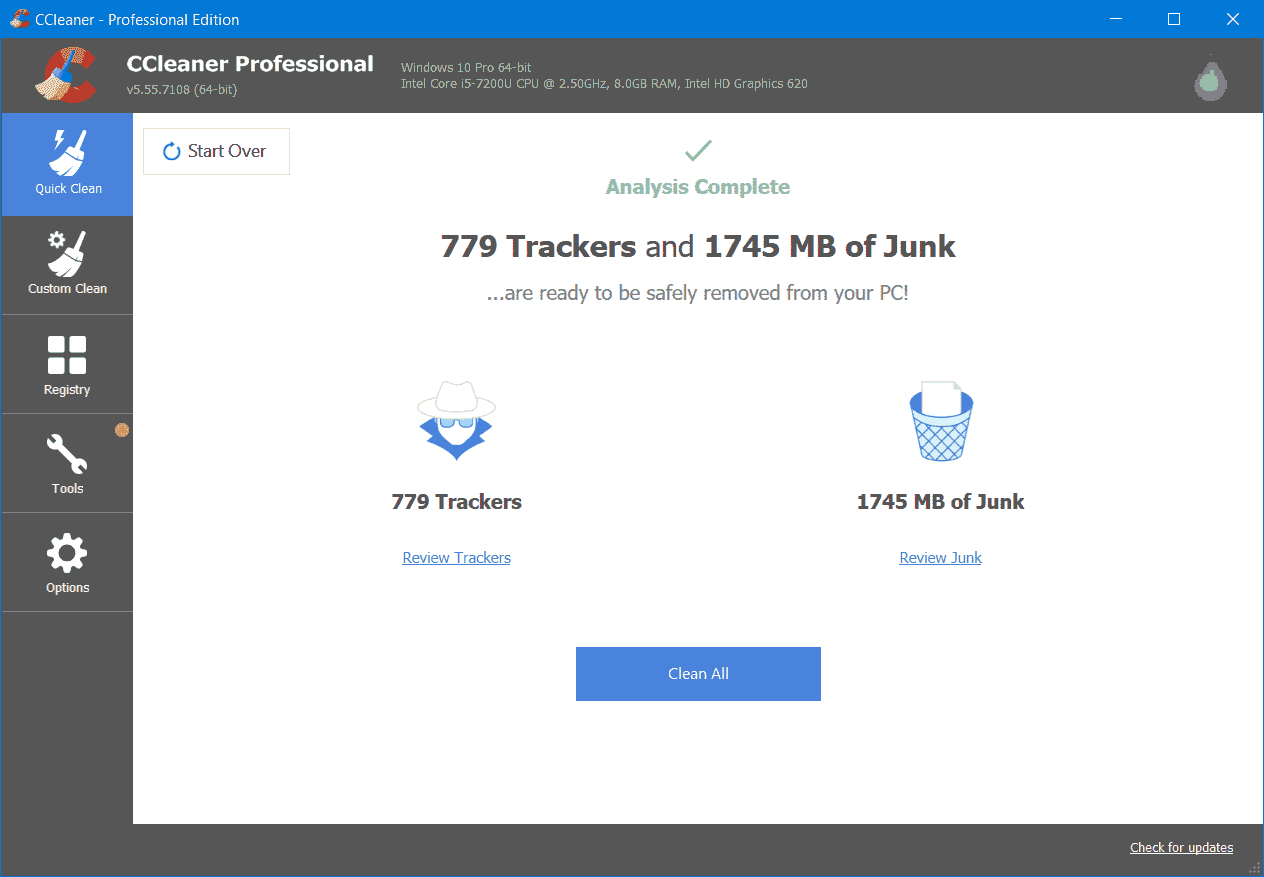 CCleaner Screenshot 1