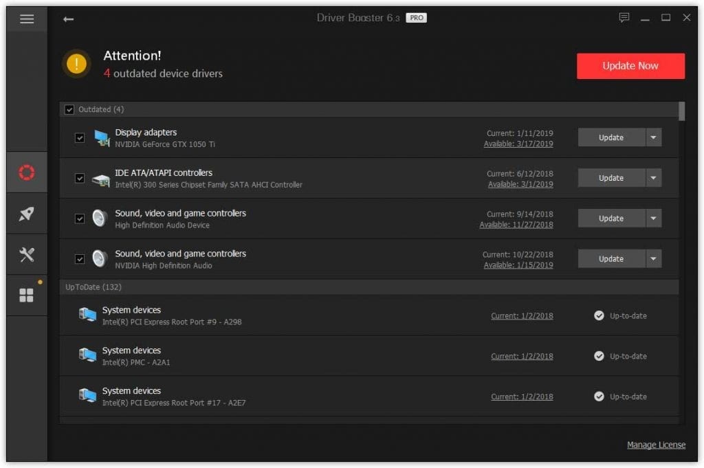 driver booster outdated drivers