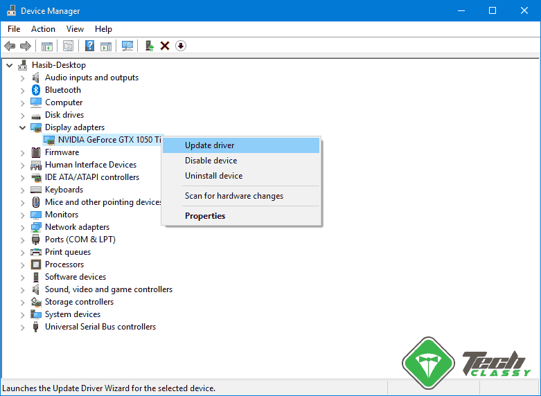 Updating Graphics Card on Windows 10