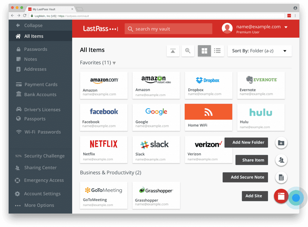 LastPass Screenshot 1