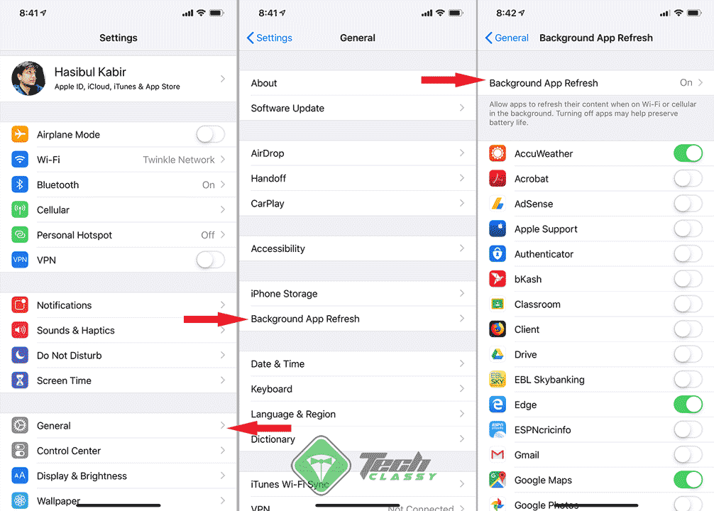 Tweaking iPhone Background App Refresh