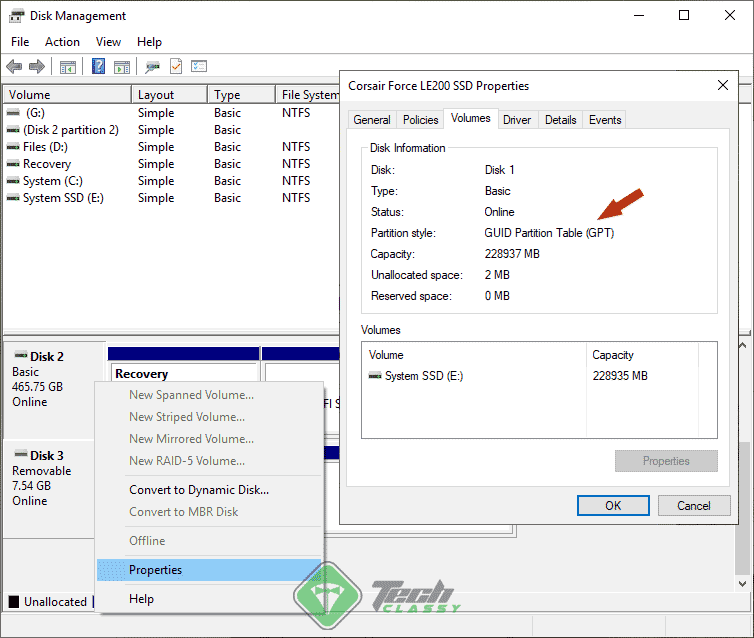Checking Partition Style