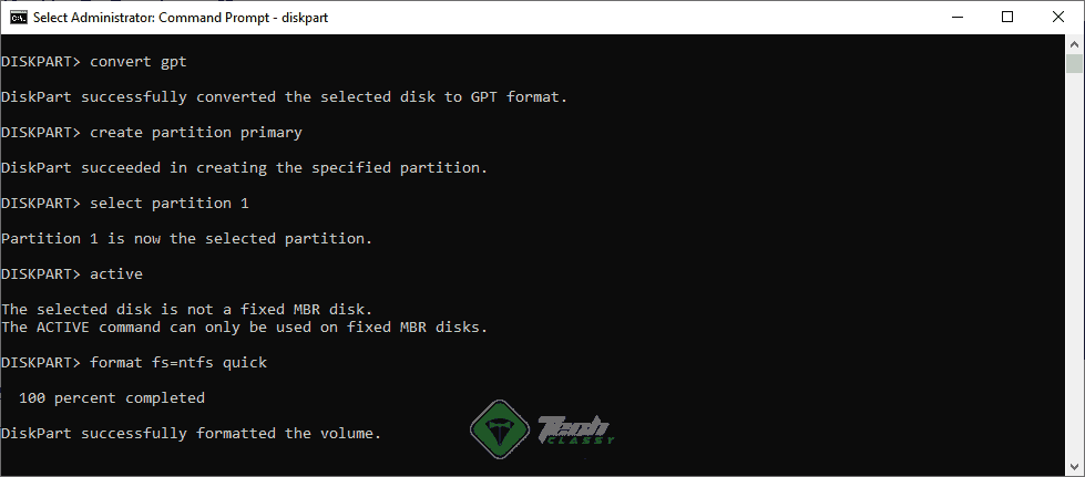 Convert GPT using command prompt