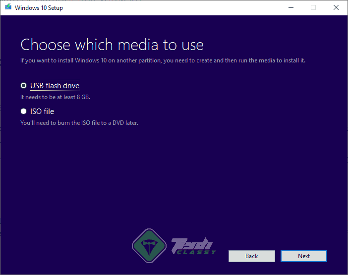 Create Bootable USB Drive in Media Creation Tool