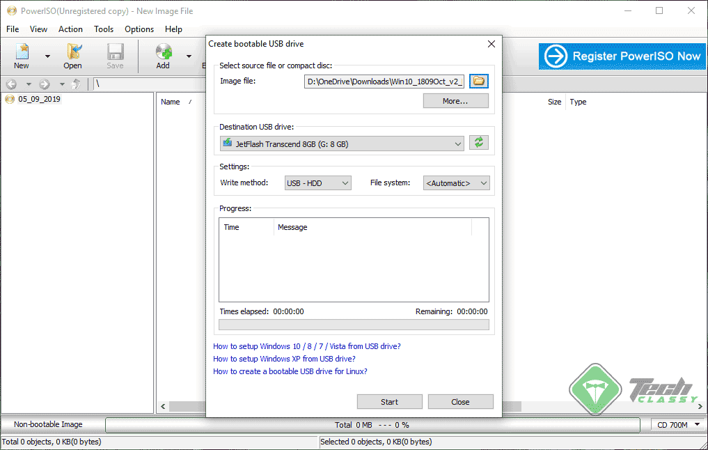 Creating Bootable USB Drive in PowerISO
