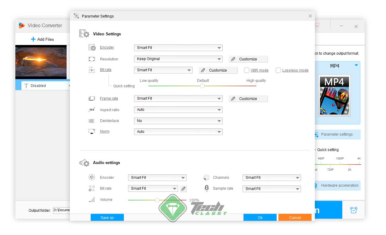 Video Settings HD VCF Pro