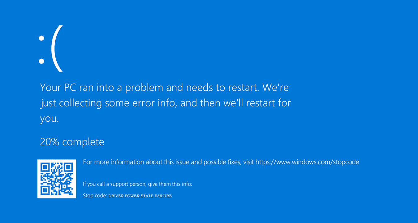 Screenshot Driver Power State Failure