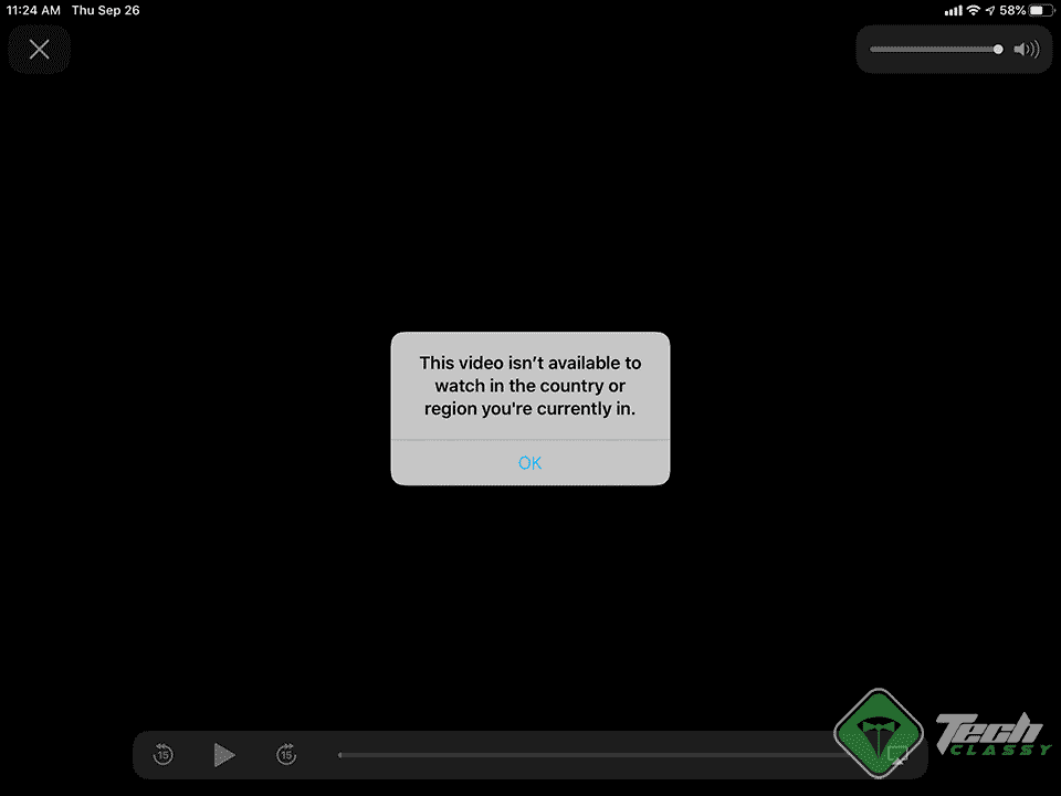 Apple TV app: This video isn't currently available to watch in the country or region you are currently in.