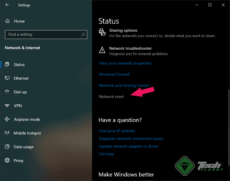 Network Reset Windows 10