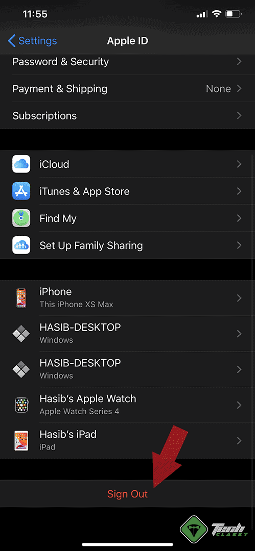 Sign Out Apple ID from iPhone