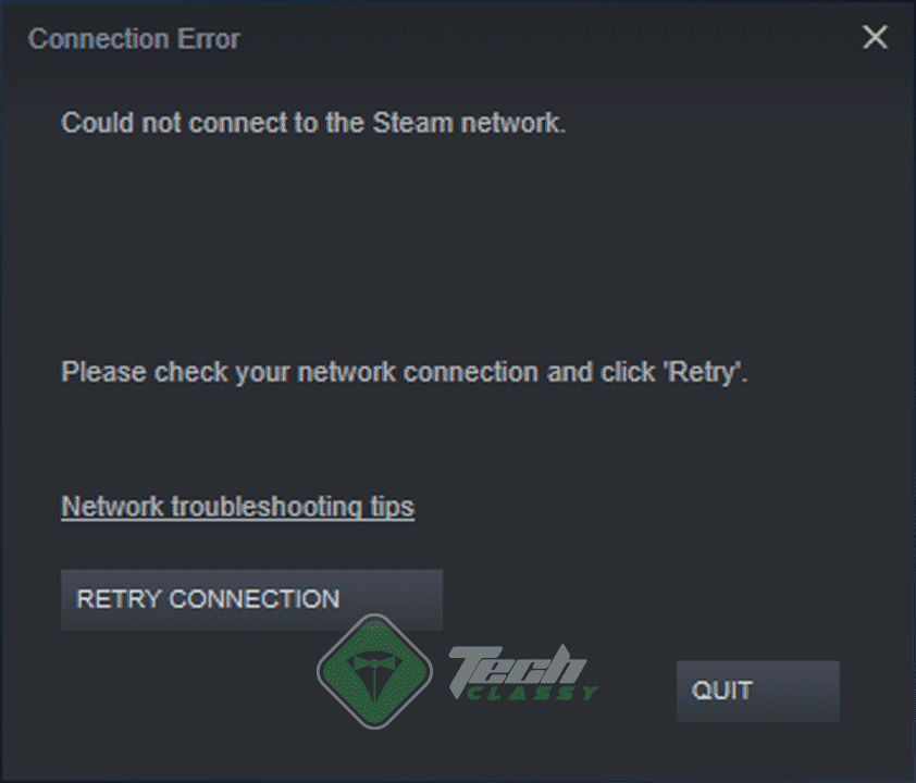 Could Not Connect to the Steam Network