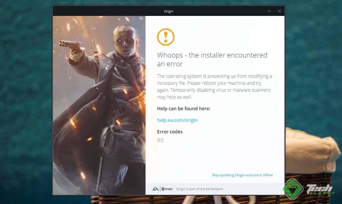 Origin Error 9:0 on Windows 10