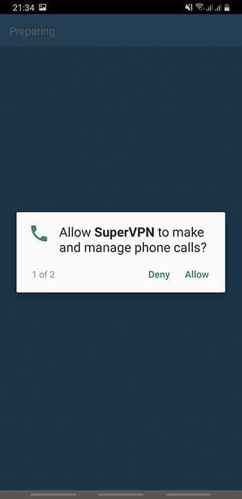 Free VPN Asking for Phone Permission
