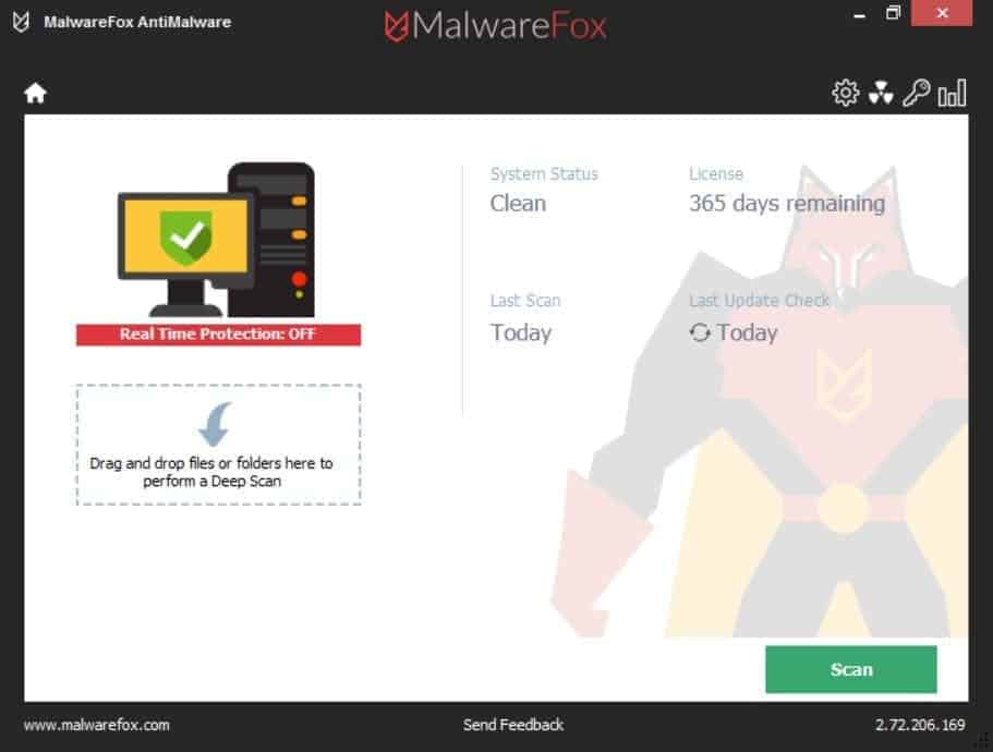 Malwarefox Interface Screenshot