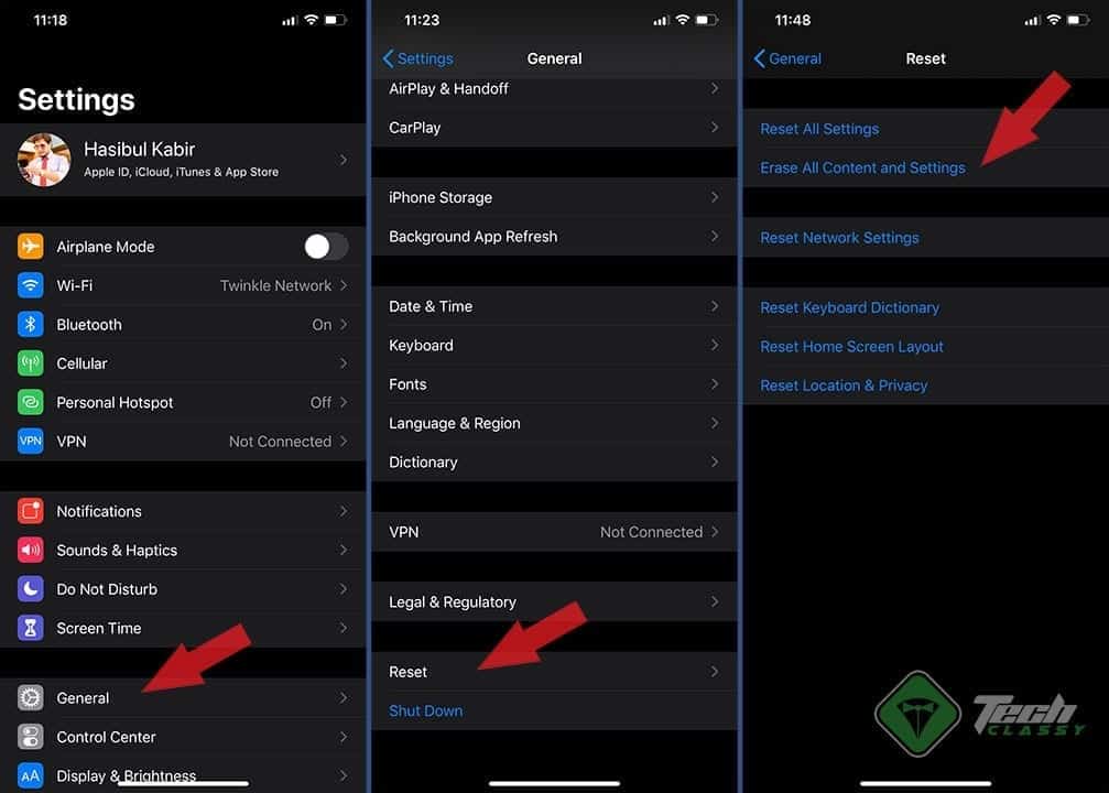 iPhone Resetting Steps