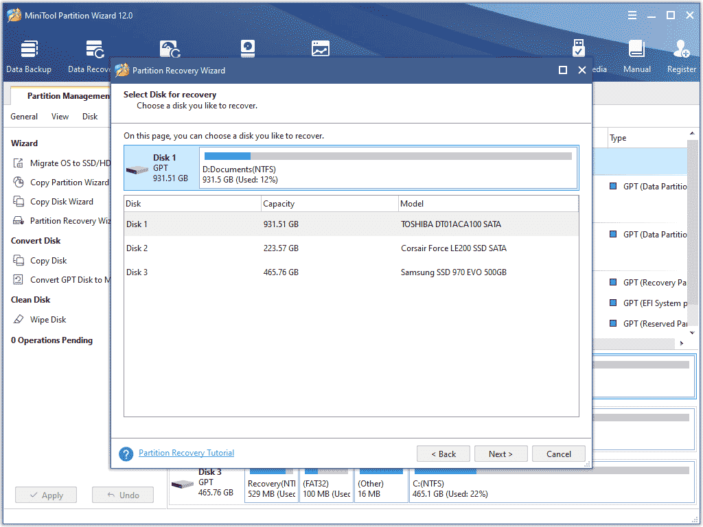 Minitool Partition Wizard 12 Screenshot