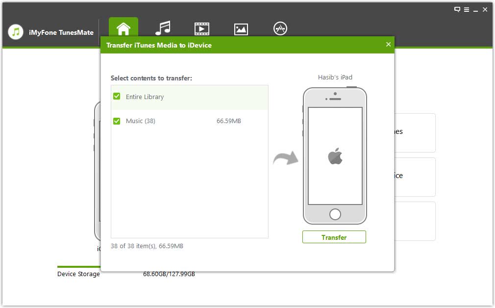 Transferring iTunes Media to iPhone/iPad/iPod by TunesMate