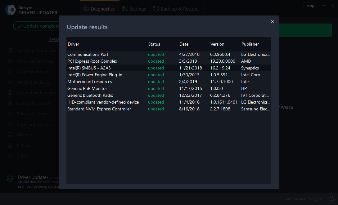 Outbyte Driver Updater Screenshot 2