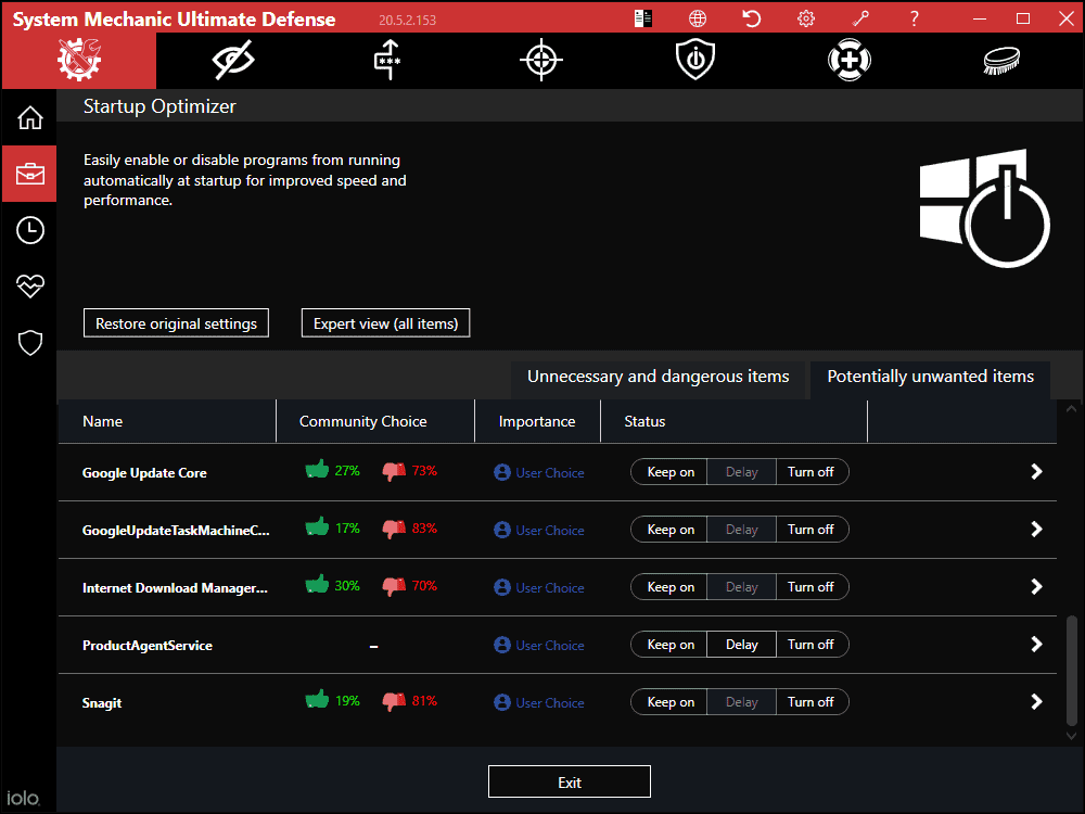 System Mechanic Startup Optimizer