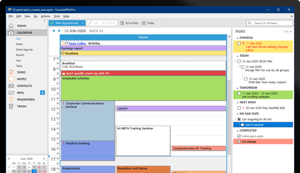 EssentialPIM Screenshot 3