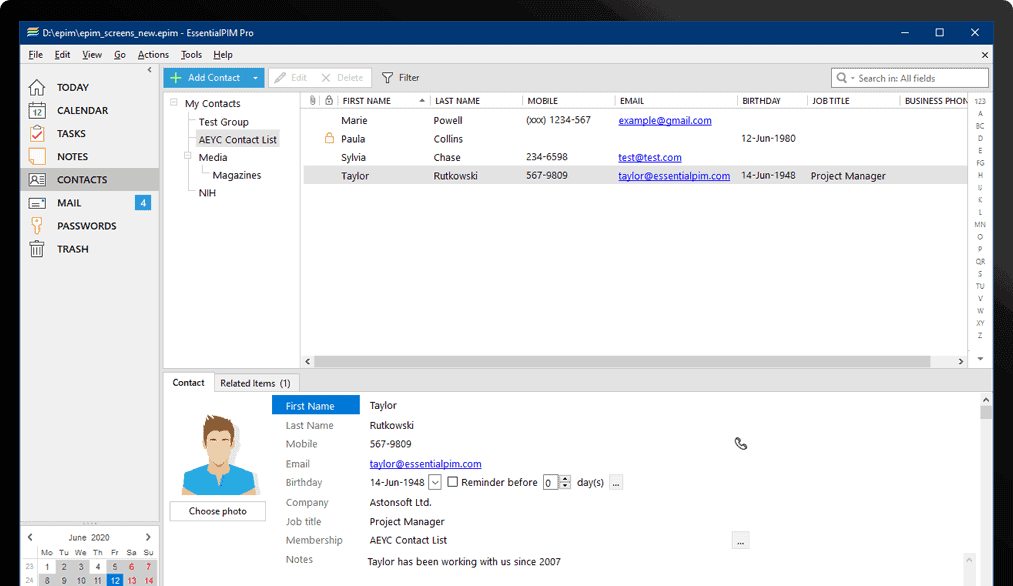 EssentialPIM Screenshot 6
