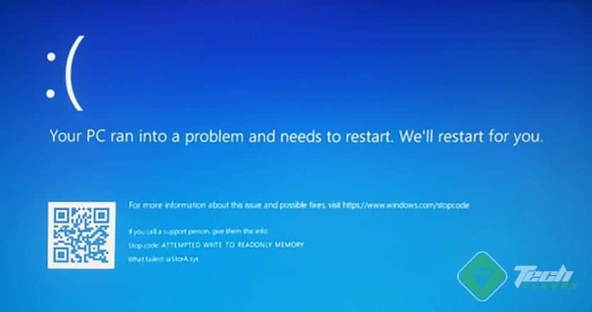 Attempted Write To Readonly Memory Screenshot