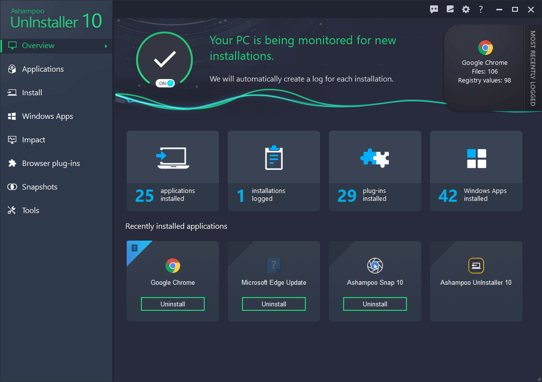 Scr Ashampoo Uninstaller 10 Main Emerald Theme