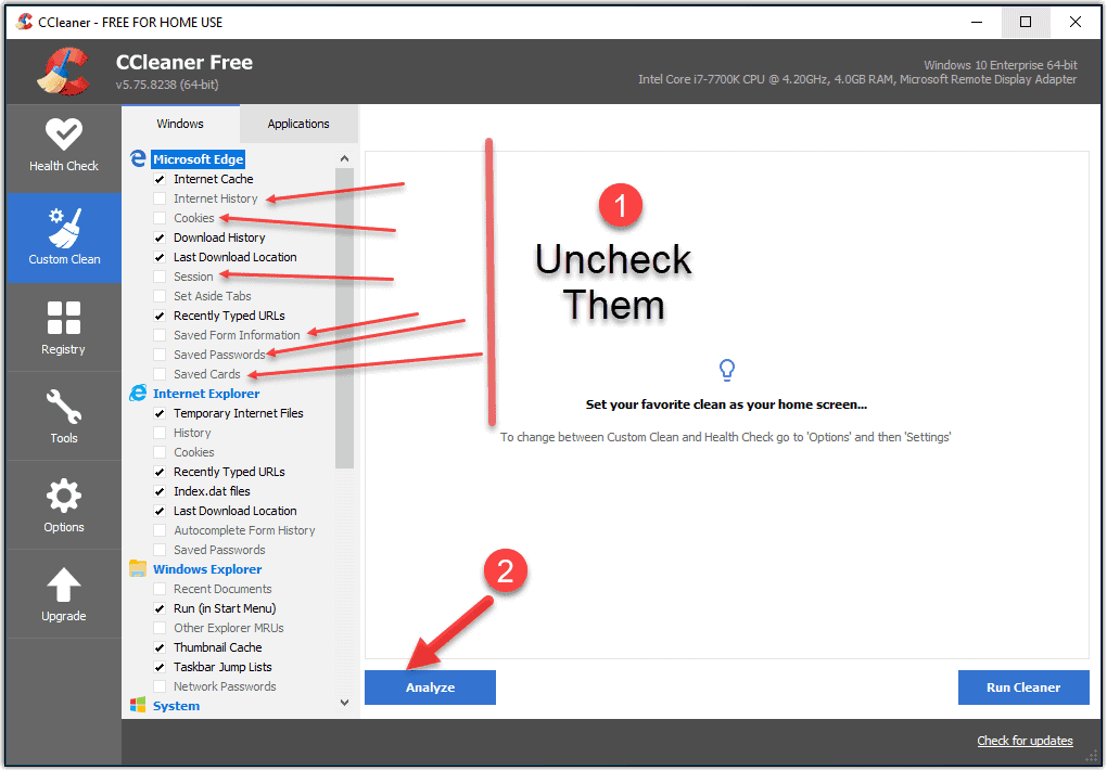 Ccleaner Recommended Settings 1