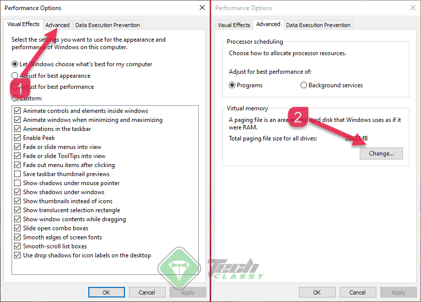 Opening Virtual Memory Window In Windows