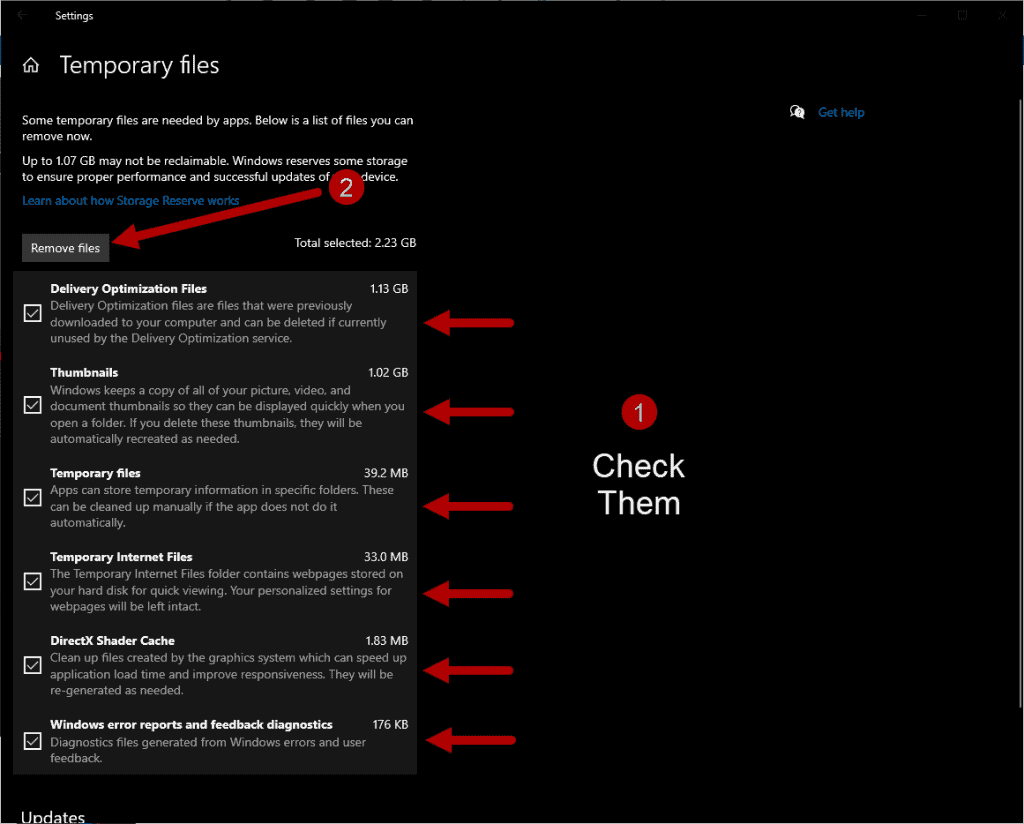 Remove Temporary Files Using Storage Sense