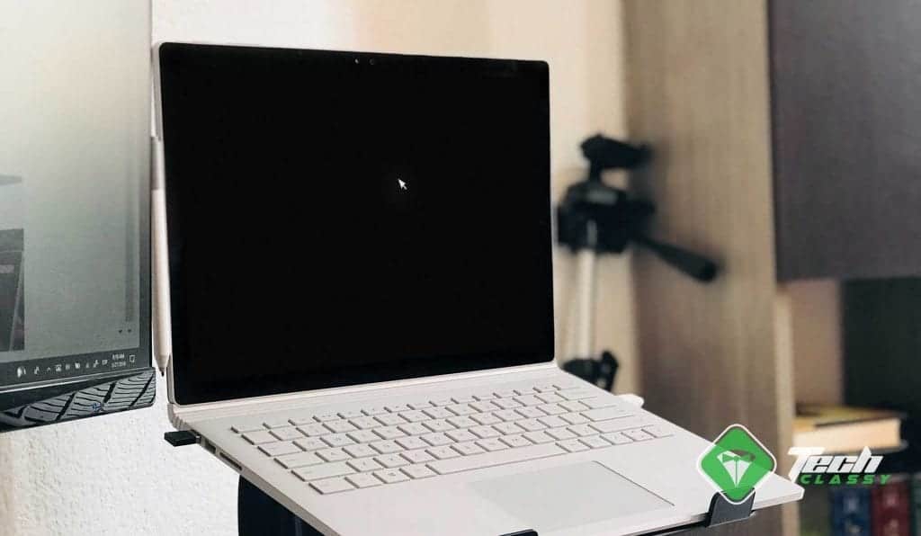 Microsoft Surface book with Windows showing Black Screen