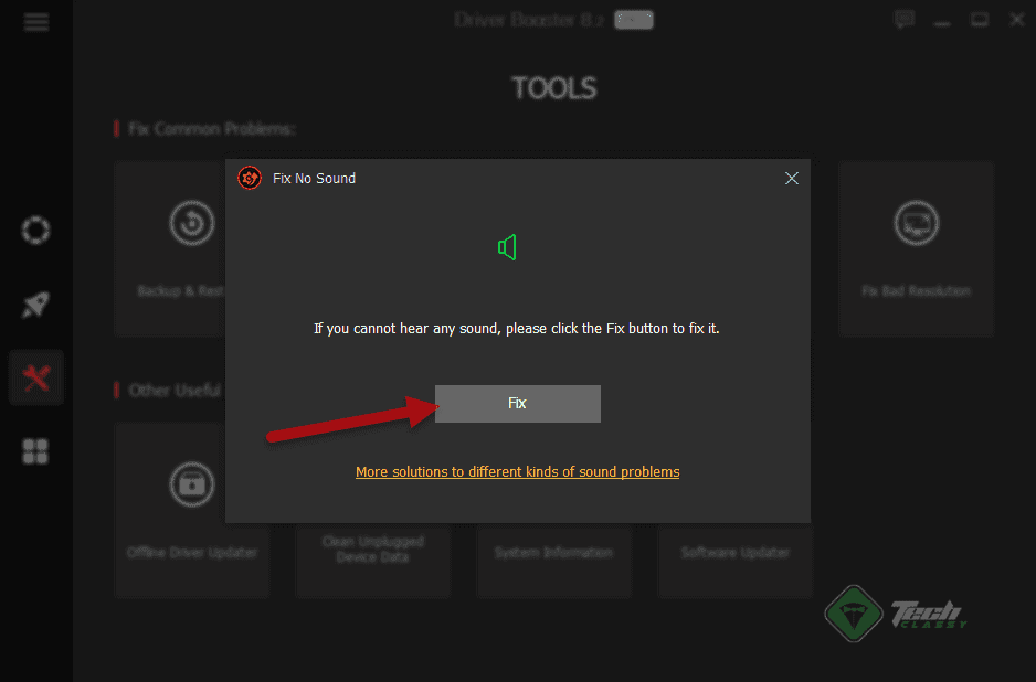 Click Fix Driver Audio Troubleshooter