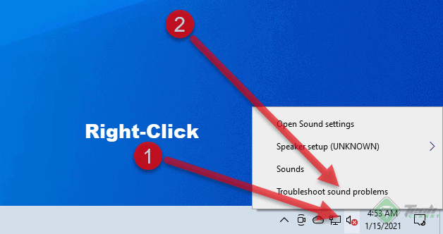 Launching Audio Troubleshooter Windows 10