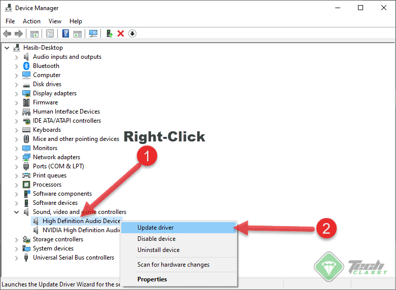 Updating Audio Driver Win10
