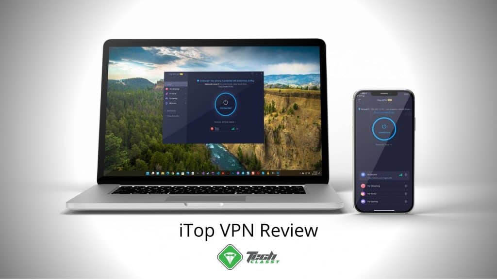 itop vpn featured in laptop and smartphone