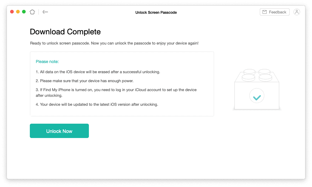Download Complete, Unlock Now using AnyUnlock