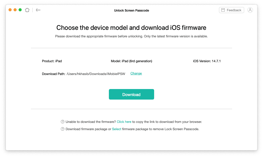Download Firmware Option on AnyUnlock