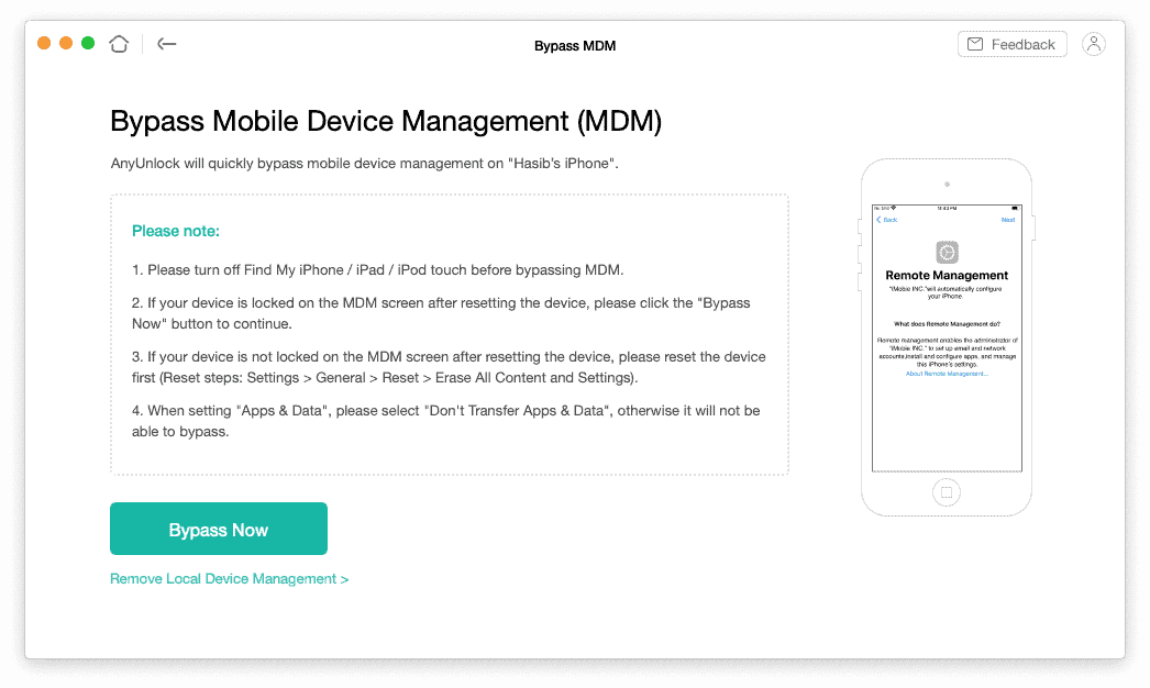 AnyUnlock to Bypass Mobile Device Management (MDM)